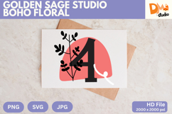 Golden Sage Studio Boho Floral Monogram Product Image 1