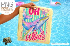 Oh Whale png, Girly Coastal Summer Whale Design DTF Product Image 3