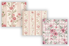 Vintage Pink Toile Digital Paper, Coquette Bow Patterns Product Image 5