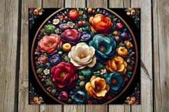 Flowers, black background | folk tumbler Sublimation designs Product Image 5