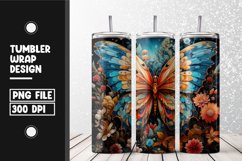 Floral Butterfly Tumbler Wrap | Sublimation | 20 oz Skinny Product Image 1