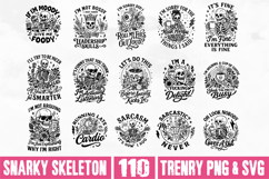 Snarky Skeleton PNG SVG Bundle, Sarcastic Skull Trendy PNG Product Image 5