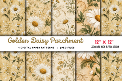 Golden Daisy Parchment Junk Journal JPG Product Image 1