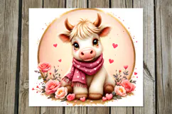 Valentine animals | cow Skinny tumbler sublimation design Product Image 5