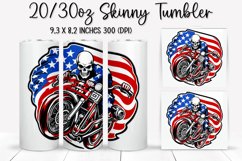 Man Skull Ride An American Flag - Sublimation Tumbler Design Product Image 1
