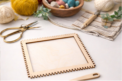 Small frame weaving loom 4 sided digital file 8 inch 20 cm Product Image 5
