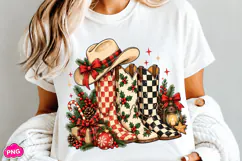 Rustic Christmas Cowboy Boot PNG, Funny Christmas PNG Product Image 5