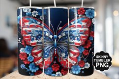 Butterfly Tumbler Wrap for Sublimation - 4th of july Tumbler Product Image 1
