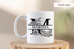 Book Lover Split Monogram SVG Bundle 26 Letters Product Image 5