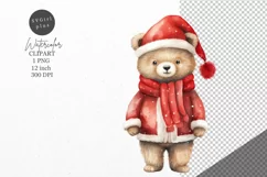 Christmas clipart, Bear clipart, Winter clipart Product Image 1