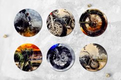Watercolor Motorcycle | Sublimation car coaster &amp; key chain Product Image 5