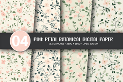 Pink Petal Botanical Digital Paper Product Image 1