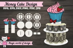 Birthday Cupcake Money Cake SVG , 3d paper svg Product Image 1