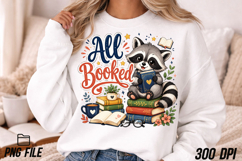 All Booked Raccoon Book Lover PNG Product Image 5
