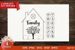 Family Zodiac Key Holder | Zodiac Keychain SVG | 4 Members Product Image 1
