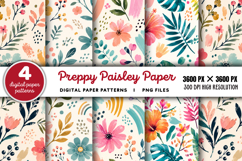 Bright Preppy Paisley Digital Paper PNG Product Image 1