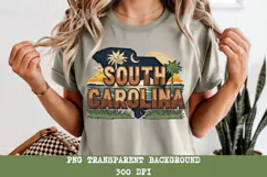 South Carolina State PNG, Vintage Palmetto Deer Sublimation Product Image 5