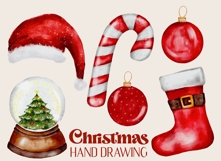 Christmas clipart watercolor hand drawing 35 png file Product Image 5