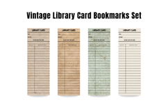 Vintage Library Card Bookmarks, Printable Reading List Product Image 5
