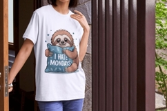 Funny Sloth PNG Bundle 19 Lazy &amp; Caffeinated Sublimation Product Image 5