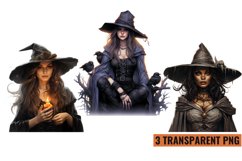 Watercolor Halloween Witch sublimation , PNG Product Image 1