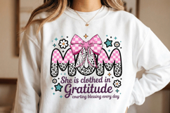 Mom With Bow, She is clothed in gratitude PNG sublimation | Product Image 5