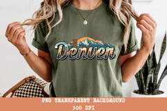 Denver PNG, Vintage Mile High City Mountain Sublimation Product Image 5