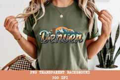 Denver PNG, Vintage Mile High City Mountain Sublimation Product Image 5