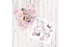 Luxury digital paper pack, pink florals paper, kisses Product Image 5
