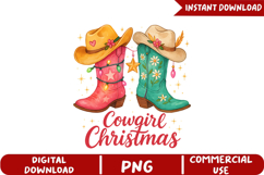 Cowgirl Christmas Sublimation, Christmas Png Product Image 5