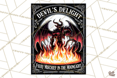 Devils Delight Fiery Demon Halloween Sign PNG Graphic Product Image 3
