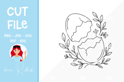 Easter SVG Line Art Cut File Product Image 1