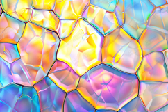 Vibrant Holographic Crystal Cells Iridescent Background Product Image 1