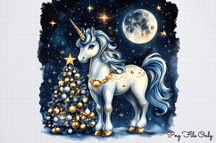 Christmas Unicorns Clipart PNG Product Image 1