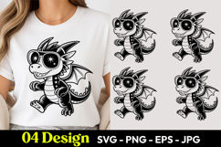 Happy Dragon Cartoon SVG PNG Product Image 1