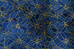 Dark Blue Gold Mosaic Lines Abstract Luxury Background Product Image 1