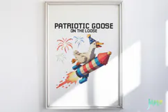 Blocky-Style 4th of July Goose PNG Product Image 5