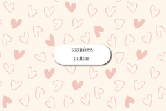 Cute Hand-Drawn Hearts Seamless Romantic Pattern Design Product Image 1