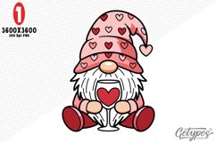 Valentine Gnome Sublimation Clipart - High Quality Design Product Image 1