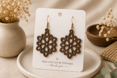 Floral Earrings Laser Cut SVG Product Image 1