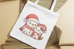 Cute Animal Christmas SVG Bundle Kawaii Winter Animals Clipa Product Image 2
