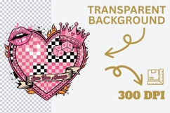 Be Mine Valentine PNG, Retro Valentine PNG, Heart Checkerboa Product Image 4