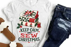 Quilting Christmas PNG, Keep Calm And Sew Christmas PNG Product Image 3