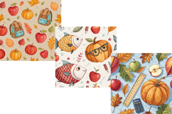 Fall Back To School Apples Seamless Pattern, Digital Paper Product Image 5