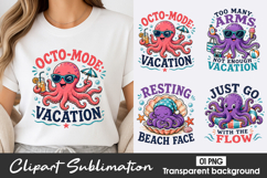 Cute Octopus Clipart Sublimation PNG Product Image 1