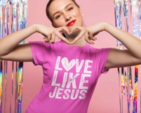 Retro Love like Jesus Coquette Png, Distressed Valentine Png Product Image 2