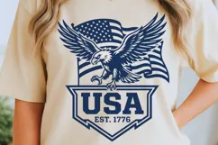 USA Est. 1776 Eagle Svg, USA Anniversary Svg, USA Eagle Svg. Product Image 6