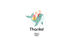 Christmas Sea Animal Clipart, Xmas Ocean Character SVG PNG Product Image 5