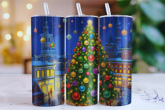 Merry Christmas Tree Tumbler Wrap | Christmas Wrap Product Image 1