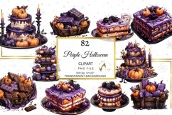 Watercolor Purple Halloween Illustrations Bundle Product Image 9